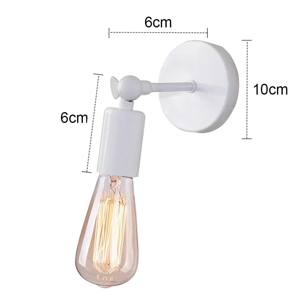 Nordic Vintage Wrought Iron Wall Lamp Sconce for Bedroom Living Room Decor