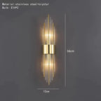 Clear Crystal LED Wall Lamp Stainless Steel Sconces