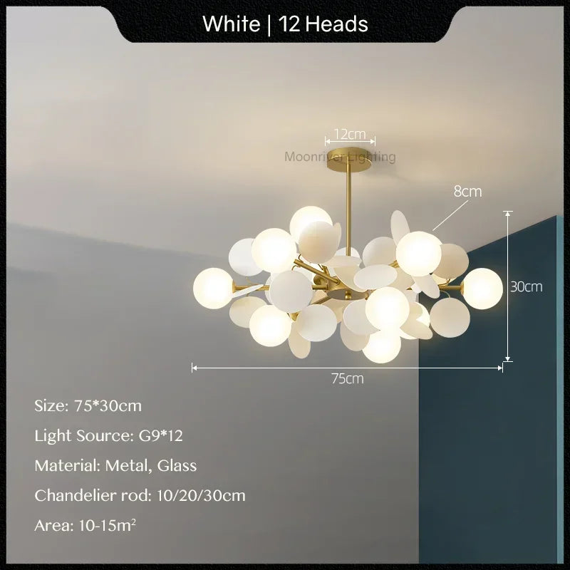Glass Hanging Ceiling Lamp for Kids Room, Living Room, Bedroom - Modern Chandelier & Home Decor