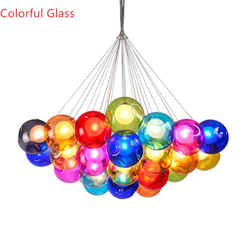 Glass Ball Bubble Chandelier: Nordic Modern Pendant Light for Living Room, Bedroom, Dining Table