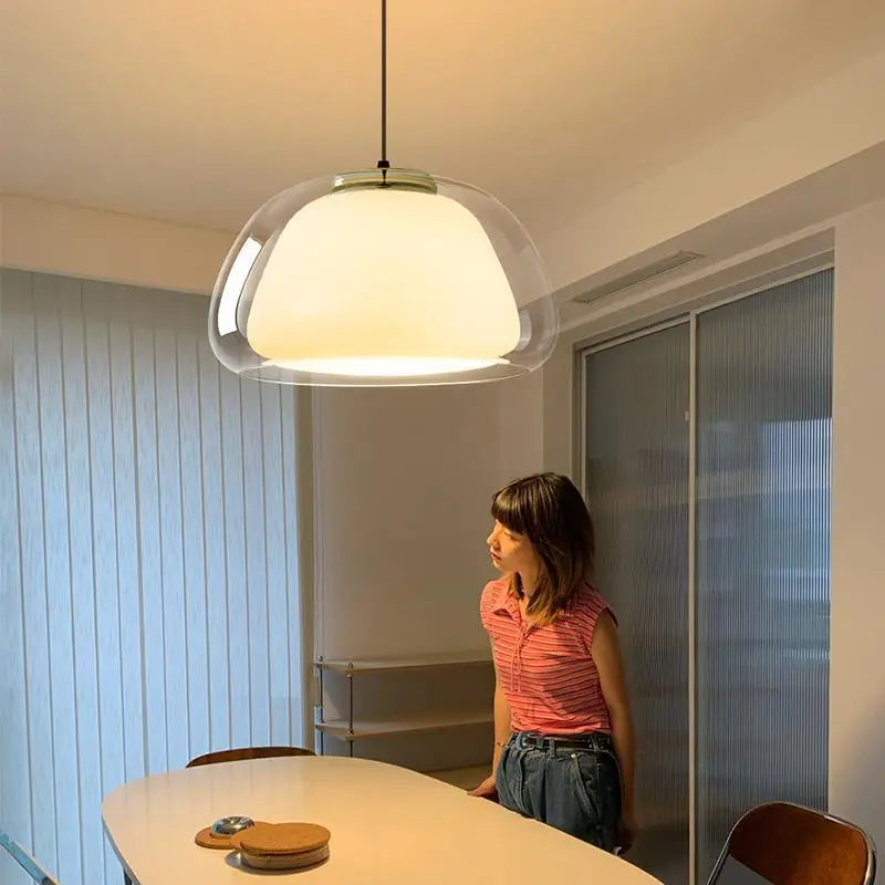 LED Jelly Glass Pendant Light for Living Room Kitchen Dining Table