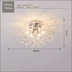 Nordic Dandelion Crystal Ceiling Lamp for Bedroom Living Room Dining Room
