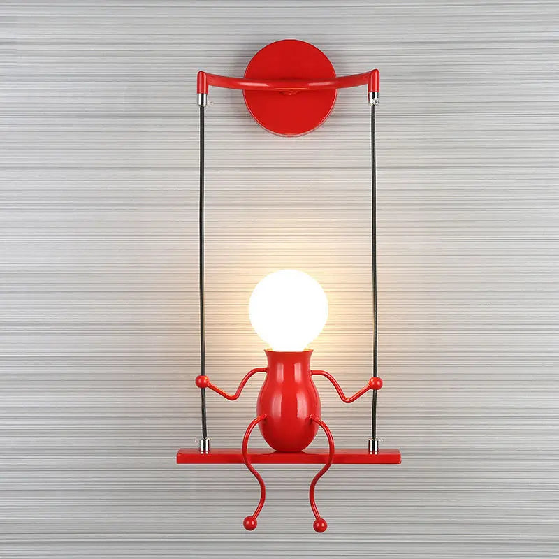 Little Man LED Wall Light: Modern, Simple, Creative Design for Children's Bedroom