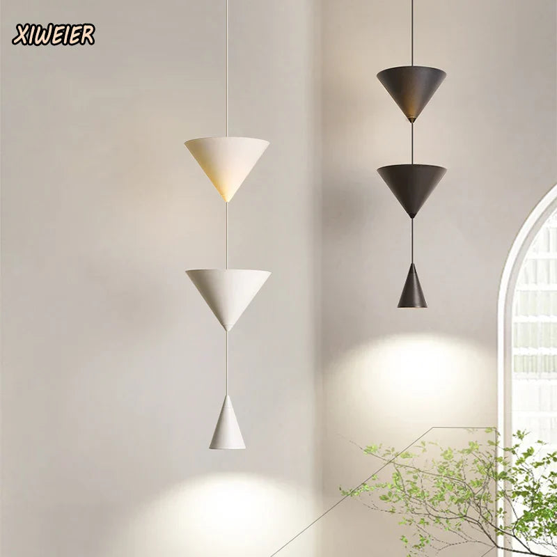 Modern Minimalist Porch Bedroom Lamp Creative Conical Small Chandelier