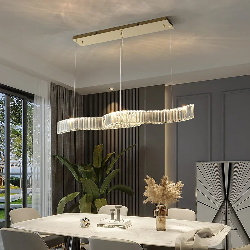 LED Crystal Chandelier: Luxury Modern Dining Room & Kitchen Island Lighting