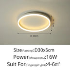 Modern Round Bedroom LED Ceiling Light for Living Room Study, Home Decor Lighting