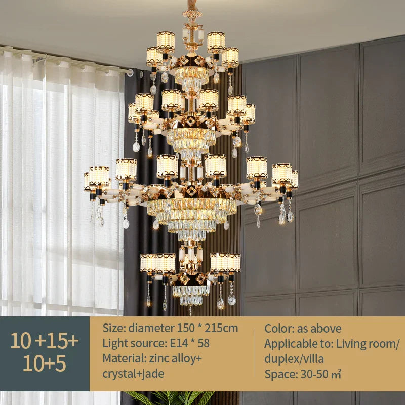 Luxury Crystal Chandelier Dining Living Room Bedroom Pendant Lamp