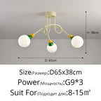 Nordic LED Pendant Light White Red 3 Heads 5Head Dining Room Kitchen Living Room