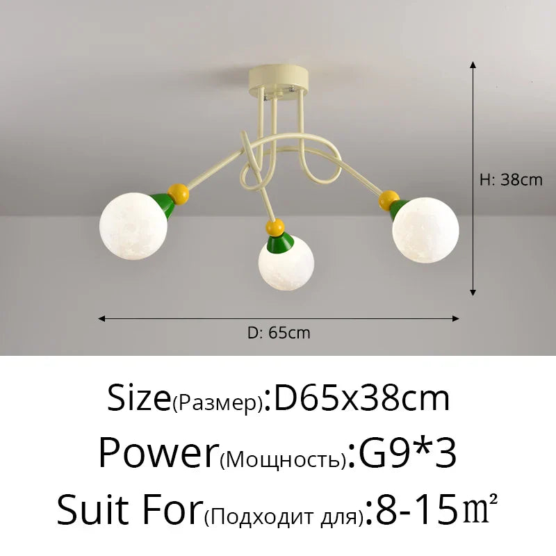 Nordic LED Pendant Light White Red 3 Heads 5Head Dining Room Kitchen Living Room