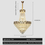 Smart Dimming Crystal Chandelier for Luxury Villa Living Room, High-end Duplex Building Atmosphere