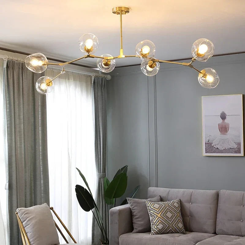 Modern Glass Chandelier Nordic Designer Pendant Light Industrial Hanging Light