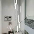 Modern Minimalist Stair Pendant Strip Lamp for Luxury Living Spaces.