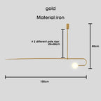 Black & Gold Minimalist Iron Chandelier - Modern Nordic Design Lighting