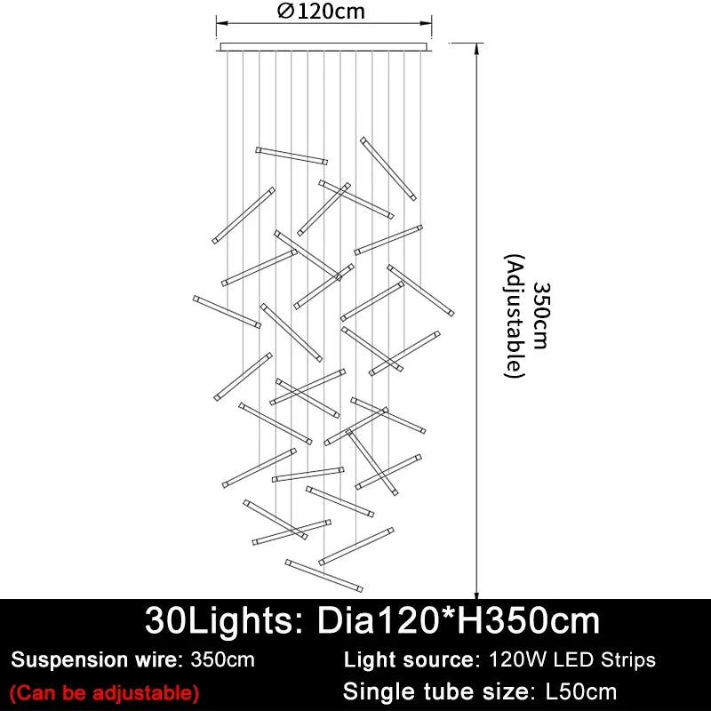 Modern Tube Design LED Chandelier - Gold/Chrome/Black Luxury Home Decor & Kitchen Lighting