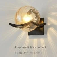 Gold Glass Ball Wall Lamp for Modern Indoor Lighting Décor