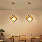 Wood Pendant Lights for Dining Room Kitchen LED Lighting