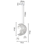 Moon Star Pendant Light Chandelier LED Fixture for Kid Bedroom & Christmas Decor