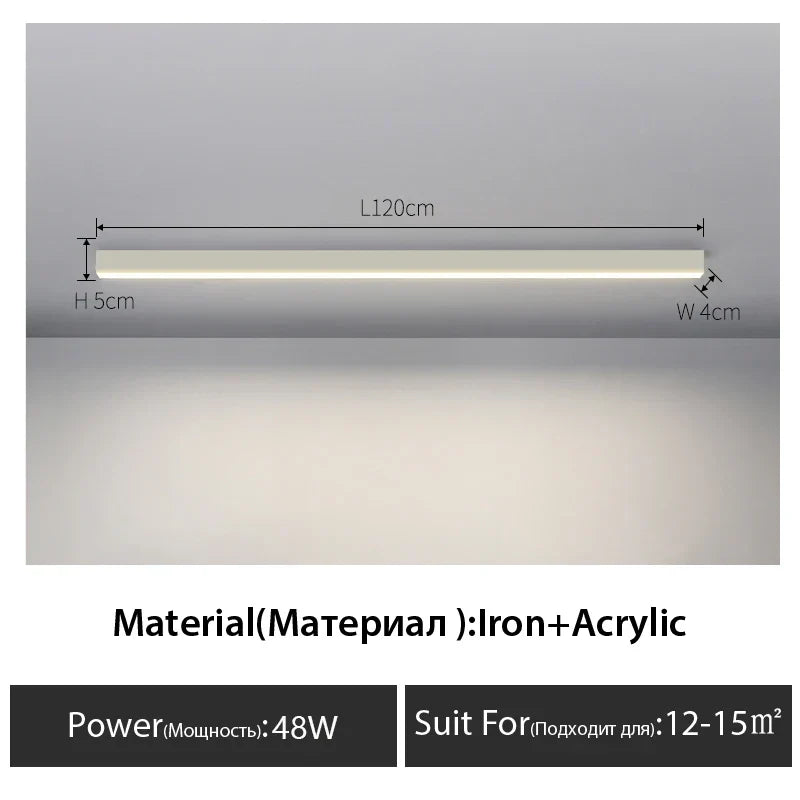 Long Strip LED Ceiling Lights for Balcony, Bedroom, Living Room, Kitchen, Dining Room & More