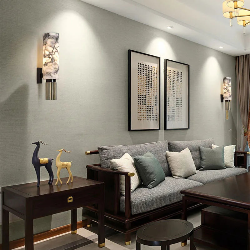 Marble Wall Lamp: Chinese Style Postmodern Minimalist Indoor Lighting