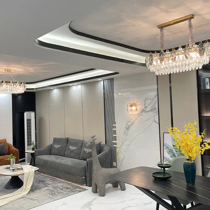 Crystal Chandelier: Luxury Modern Lighting for Living Room, Bedroom, Kitchen