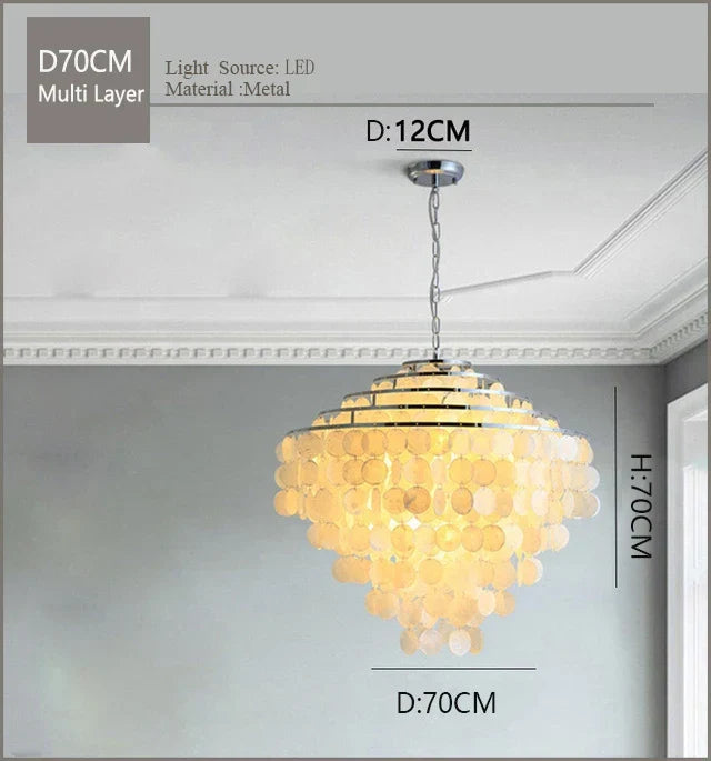 Nordic Shell Wind Chime Chandelier LED Pendant Light