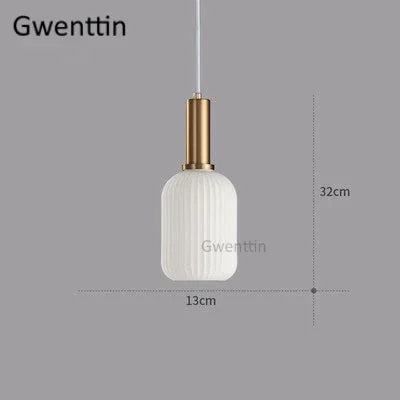 Stained Glass Pendant Lights Nordic Modern Hanging Lamps for Home Decor