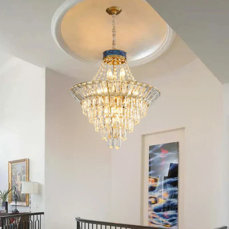 Crystal Duplex Chandelier: Modern & Elegant for Hotels, Villas, & Living Spaces