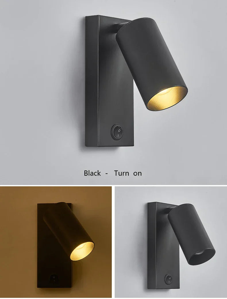 Black Brass LED Wall Sconce Lighting Fixture - Nordic Art Wall Lamp