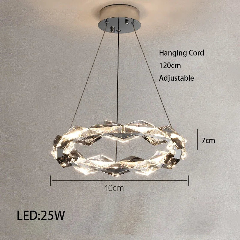 Modern Crystal LED Ceiling Chandelier Light Set for Stylish Indoor Lighting