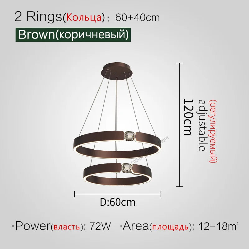 Diamond Ring Chandelier | Nordic Crystal Bedroom and Living Room Luxury Lamp
