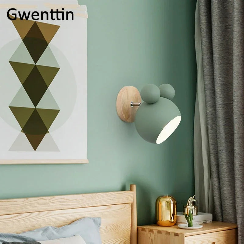 Cartoon Mouse Wall Lamp | Nordic LED Sconce for Kids' Room & Bedroom