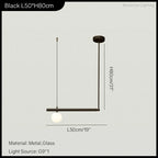 Minimalist Linear Pendant Light for Modern Living Room, LED Restaurant Chandelier