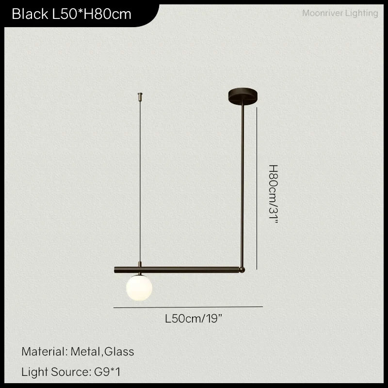 Minimalist Linear Pendant Light for Modern Living Room, LED Restaurant Chandelier