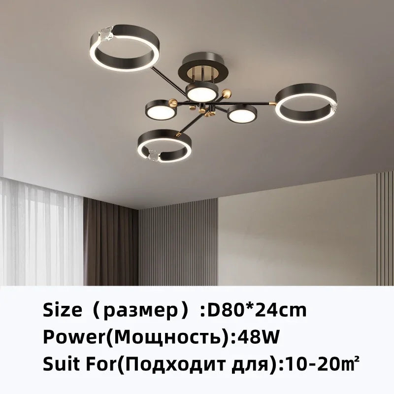 Gold Plated Luxury Chandelier with Remote Control Crystals for Elegant Living & Bedroom Decor