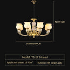 Luxury Natural Jade Chandelier for Duplex Villa and Restaurant, Guangdong Lamps