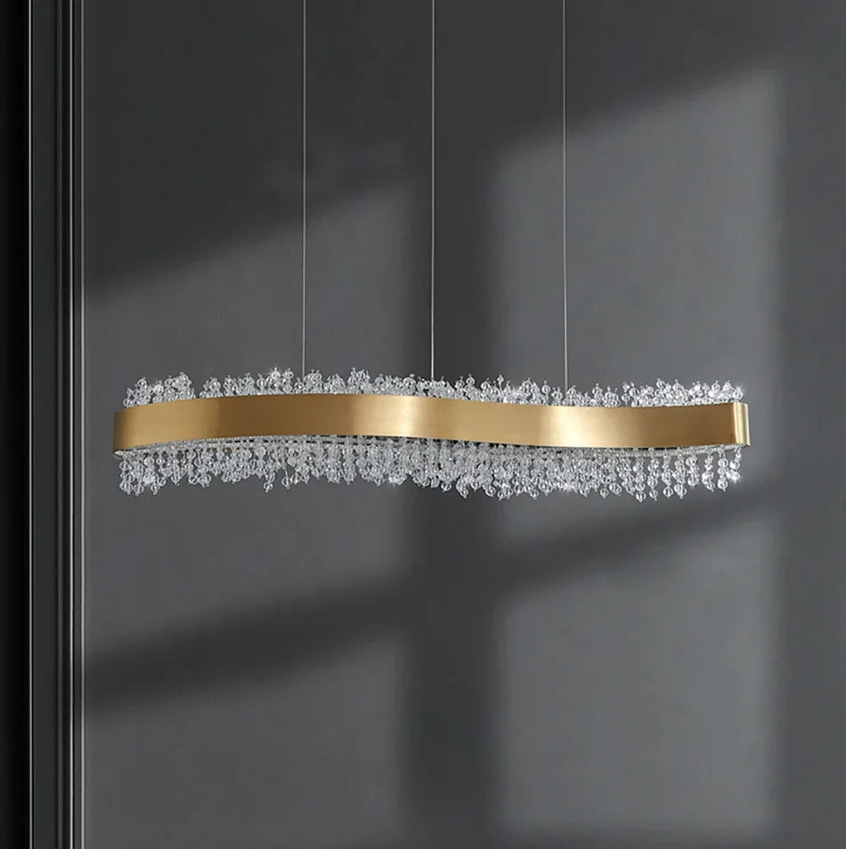 Modern Crystal Chandelier Pendant Lights LED Luxury Living Room Kitchen Island