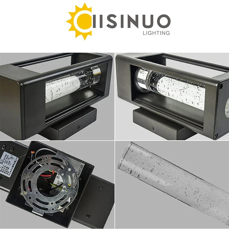 Crystal Bubble Glass Wall Lamp 11W LED Outdoor Sconce IP65 Garden Light