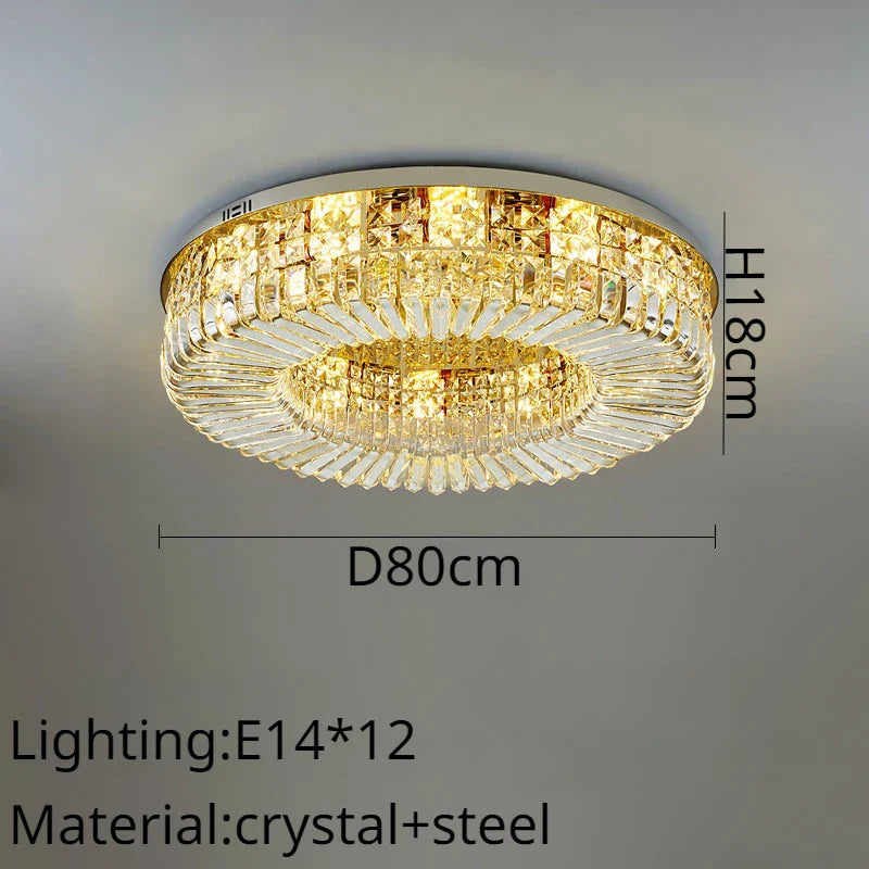 Crystal Ring LED Ceiling Lamp: Modern Luxury for Home Décor