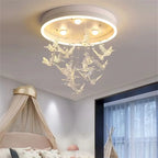 Flying Bird Ceiling Light for Girls Room Decor, White Princess Bedroom Lamp