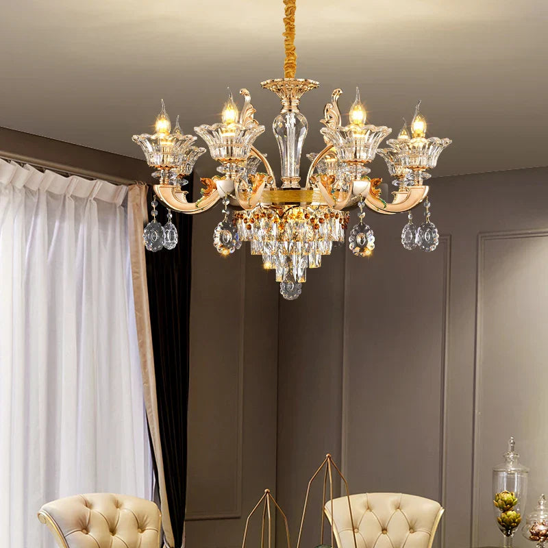 Crystal Chandelier Pendant for Villa Duplex, Hotel Lobby, European Décor