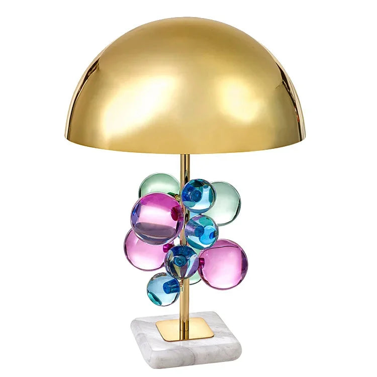 Golden Mushroom Crystal Ball Table Lamp Multicolored Creative Bedroom Decor