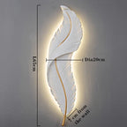 Nordic Feather LED Wall Lamp White Indoor Sconce Light for Bedroom, Living Room