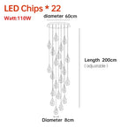 Nordic Crystal Cube Chandelier LED Light for Home Staircase Loft Living Room