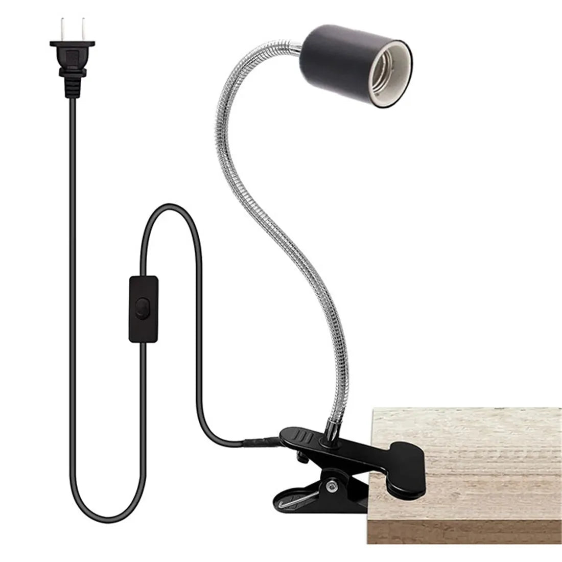 Adjustable Gooseneck Clip Lamp Holder for Home Office Bedside
