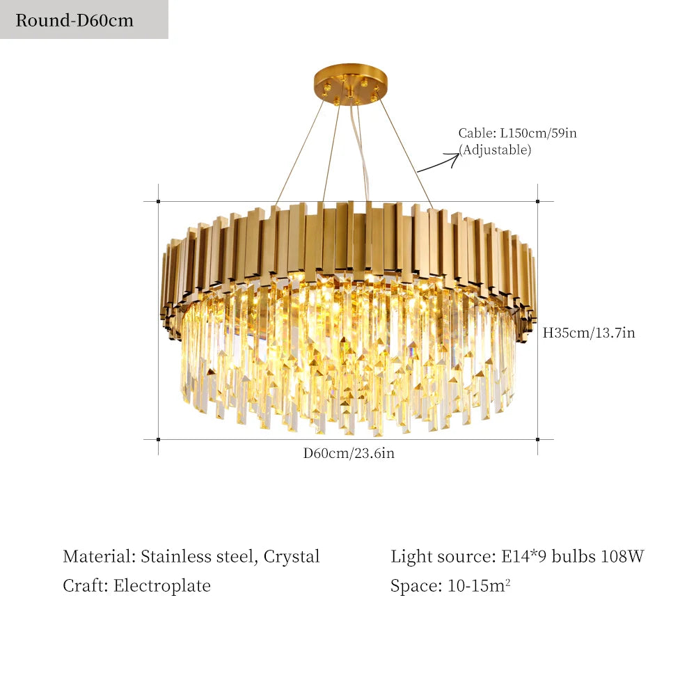 Classic Crystal Chandelier Pendant Light for Home Decor
