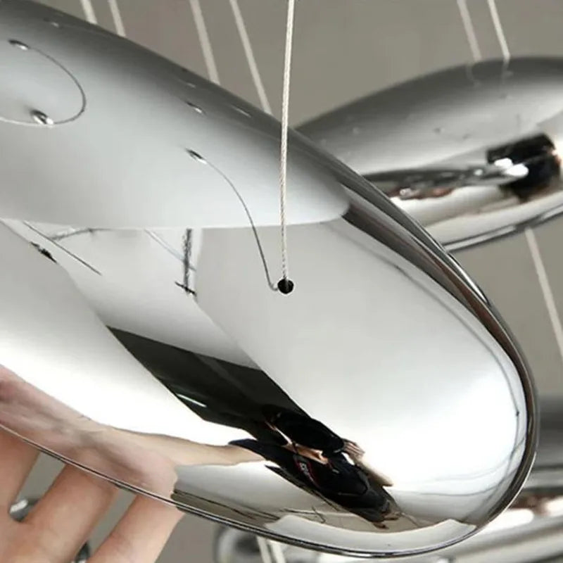 Water Drop Chrome LED Chandelier for Bedroom and Dining Room