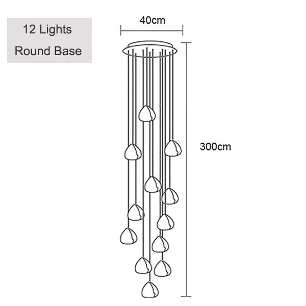 Crystal Ball Chandelier: Long Adjustable Staircase Pendant Light perfect for Home & Restaurant