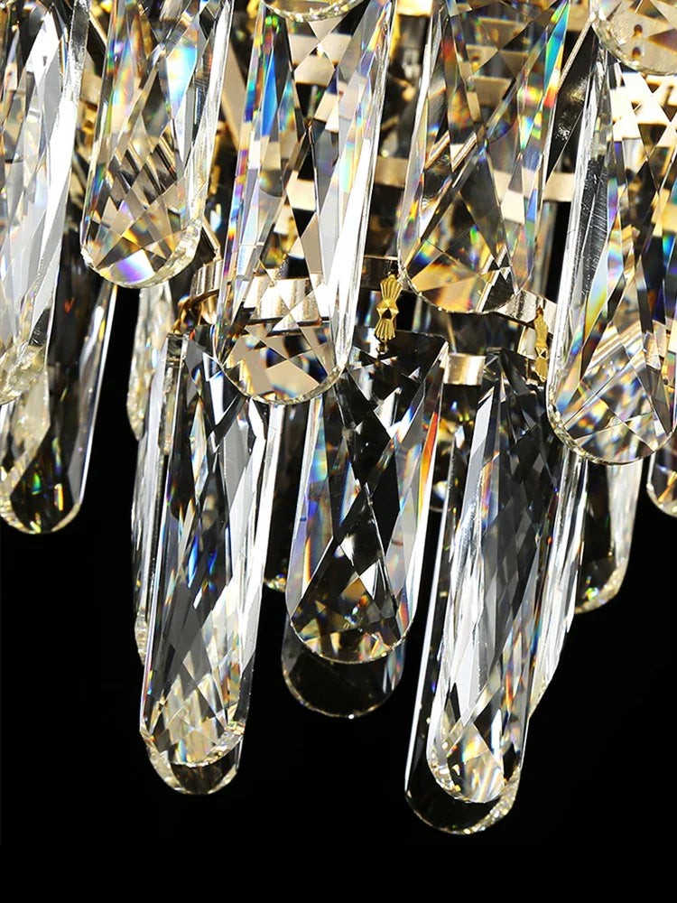 Luxury Crystal Chandelier LED Light Living Room Suspension Luminaire