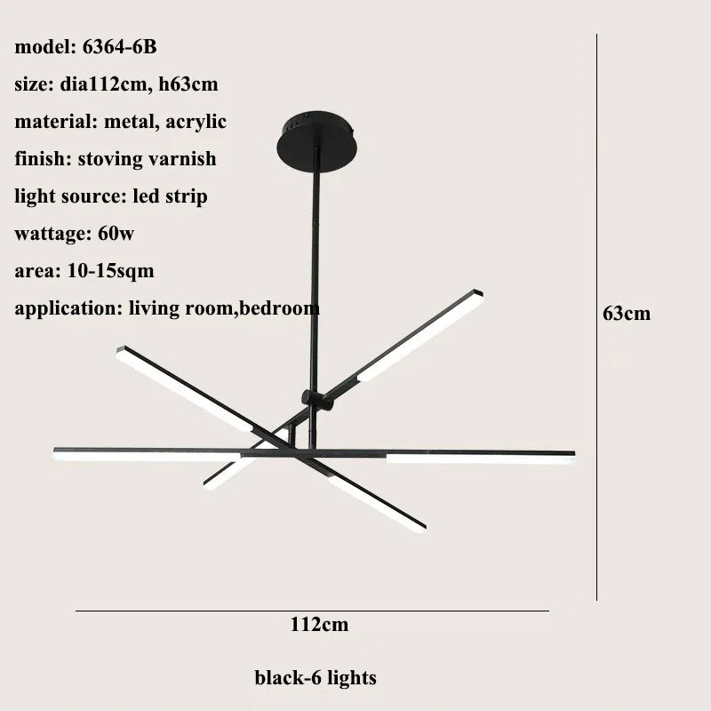 Nordic Rotatable LED Pendant Lights for Minimalist Living Dining Room Chandeliers