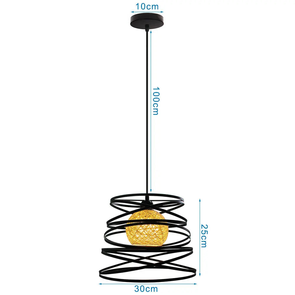 Modern Industrial Cage Pendant Light Fixture for Home Kitchen Island Decor
